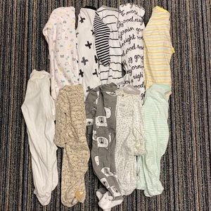 Newborn sleepers set of ten